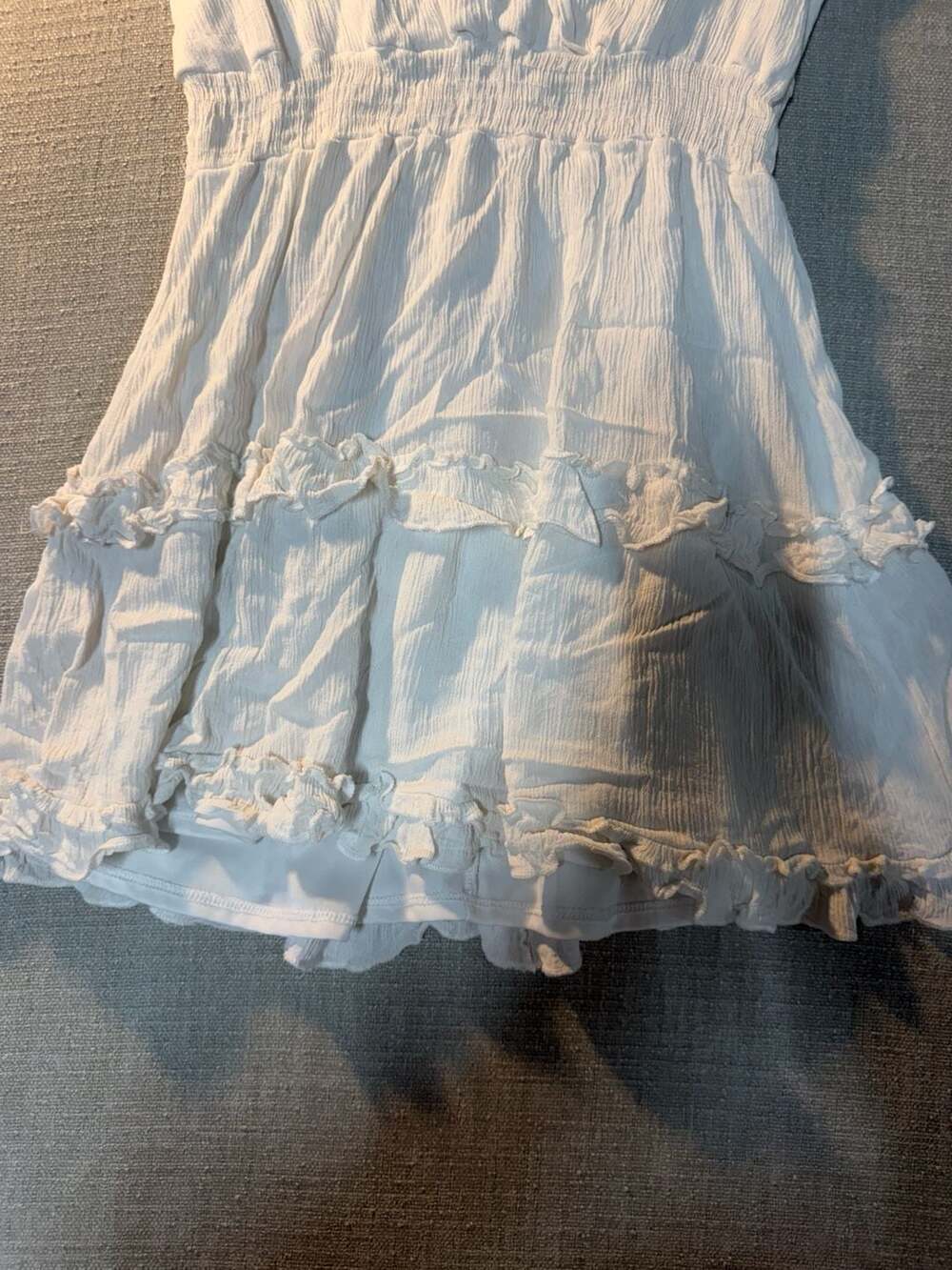 Altar'd State White Flutter Sleeve Ruffled Mini Dress - Picture 2 of 5